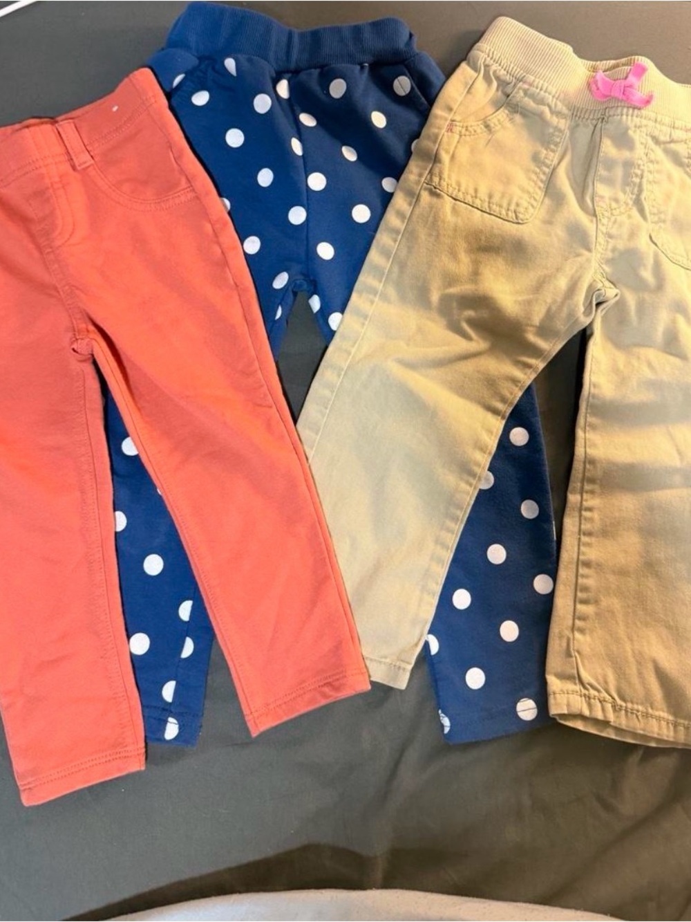 Garanimals Coral, Navy Polka Dot & Khaki Kids Leggings Set